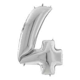 Bildspel - Sifferballong Silver Gigantisk