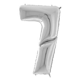Bildspel - Sifferballong Silver Gigantisk