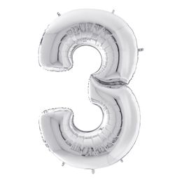 Lysbildefremvisning - Talballon Sølv Gigantisk