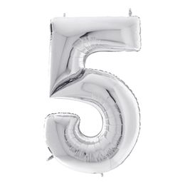 Lysbildefremvisning - Talballon Sølv Gigantisk