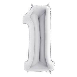 Bildspel - Sifferballong Silver Metallic