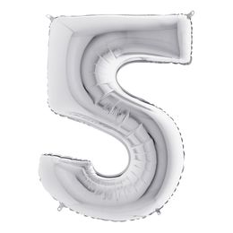 Bildspel - Sifferballong Silver Metallic