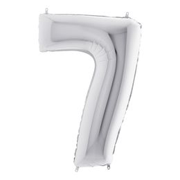 Bildspel - Sifferballong Silver Metallic