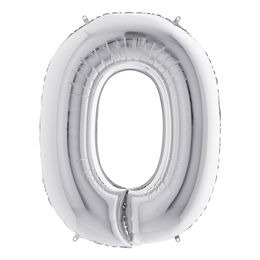 Bildspel - Sifferballong Silver Metallic