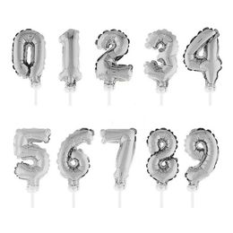 Talballon Kagedekoration Sølv