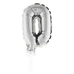 Lysbildefremvisning - Talballon Kagedekoration Sølv