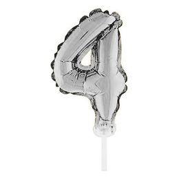 Lysbildefremvisning - Talballon Kagedekoration Sølv