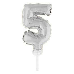 Lysbildefremvisning - Talballon Kagedekoration Sølv