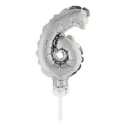 Lysbildefremvisning - Talballon Kagedekoration Sølv