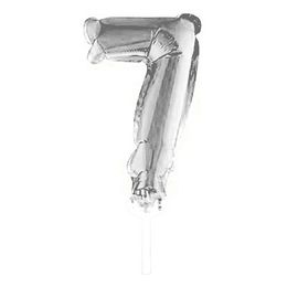 Lysbildefremvisning - Talballon Kagedekoration Sølv