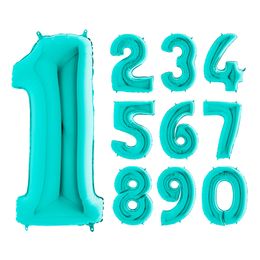 Numeroilmapallo Turkoosi Metallic