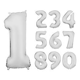 Numeroilmapallo Valkoinen Satiini