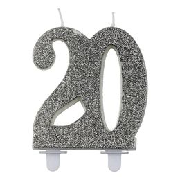 Sifferljus 20 Glitter Silver