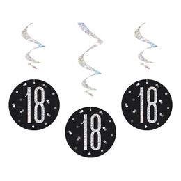 Numero 18 Musta/Hopea Riippuva Koriste