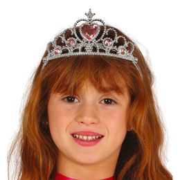 Silver Tiara med Rosa Stenar