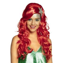 Sjöjungfru Röd Peruk