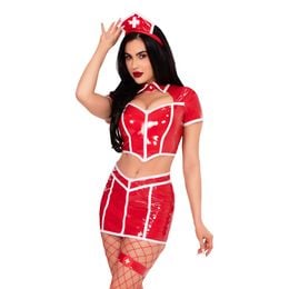 Lysbildefremvisning - Sykepleier Red Alert Deluxe Karnevalskostyme