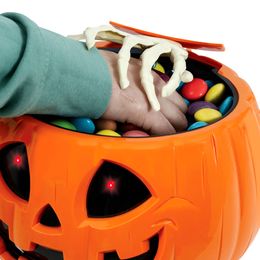 Bildspel - Skål Pumpa med Skeletthand Ljud & Ljus