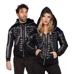 Glitterinen luuranko-huppari vetoketjulla