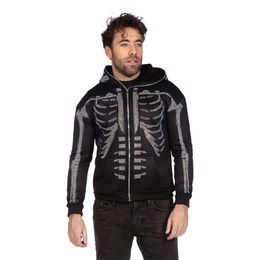 Diaesitys - Glitterinen luuranko-huppari vetoketjulla