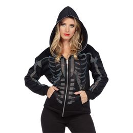 Diaesitys - Glitterinen luuranko-huppari vetoketjulla