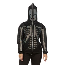 Diaesitys - Glitterinen luuranko-huppari vetoketjulla