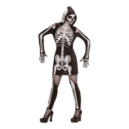 Skeletkjole med Hætte Kostume