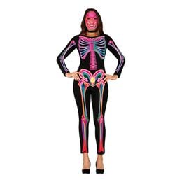 Skelet Neon Dame Kostume