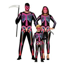 Lysbildefremvisning - Skjelett Neon Herre Karnevalskostyme