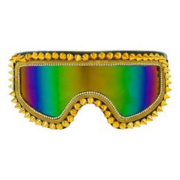 Skidglasögon Aprè-ski Guld med Nitar