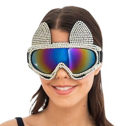 Bildspel - Skidglasögon Katt med Strass