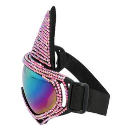 Bildspel - Skidglasögon Katt med Strass Rosa