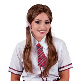 Skolflicka Brun Peruk