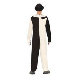 Lysbildefremvisning - Skræmmende Klovn Sort/Hvid Kostume