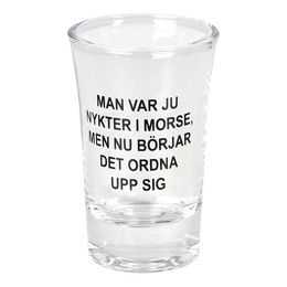 Snapsglas Nykter i Morse