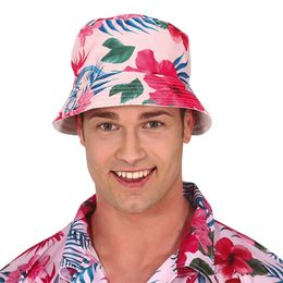 Solhatt med Blomster Rosa