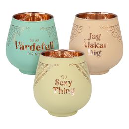 Ljuslykta Spegelglas med Text