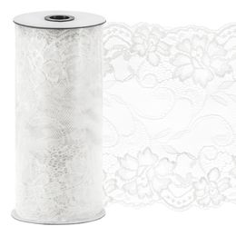 Spetsband Blommor Off-White på Rulle