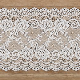 Bildspel - Spetsband Blomster Off-White på Rulle