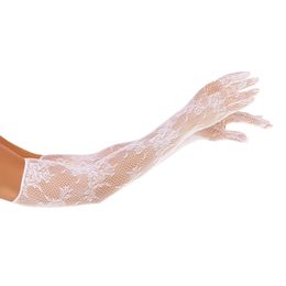 Hvite Lange Spetshansker Deluxe