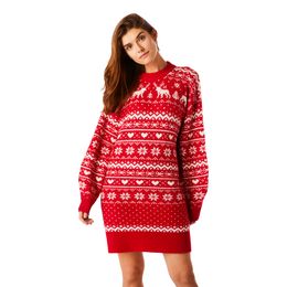 Strikket Rød Oversize Julekjole