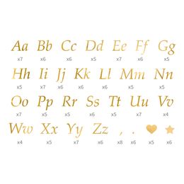 Bildspel - Stickers Bokstäver Guld Metallic