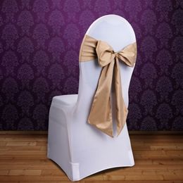 Bildspel - Stolsrosetter i Satin Ljusguld