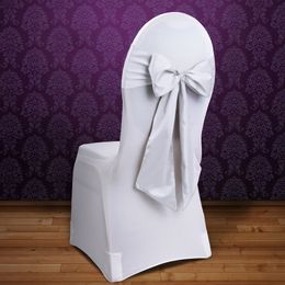 Bildspel - Stolsrosetter i Satin Vita