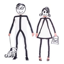 Lysbildefremvisning - Strekfigur Dame Karnevalskostyme