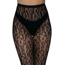 Lysbildefremvisning - Strømpebukser Fisknet Leopard Deluxe