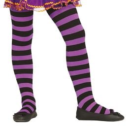 Lasten Sukkahousut Musta/Violetti Raidalliset