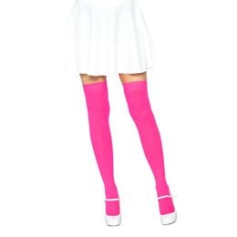 Knæstrømper Nylon Neonlyserøde Deluxe