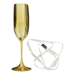 Champagneglas med Studentband Guld