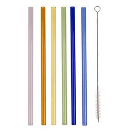 Sugrör i Glas Färgmix med Borste